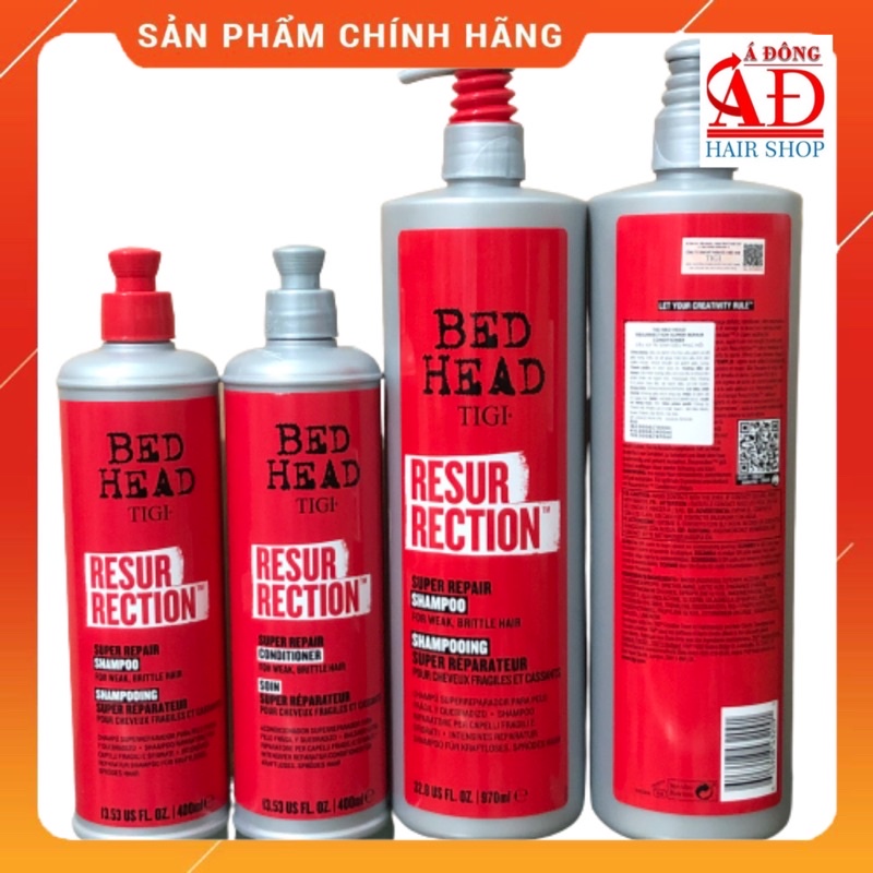 [TIGI chính hãng] Dầu gội xả TIGI BedHead Resurrection cấp độ 3 màu đỏ new 2021