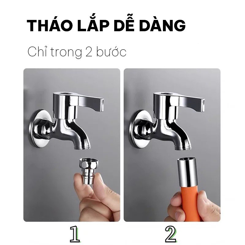 (Bán Buôn Sỉ) Ống nối dài vòi nước đường kính 21mm linh hoạt có thể quay 720° theo mọi hướng, mở rộng silicone