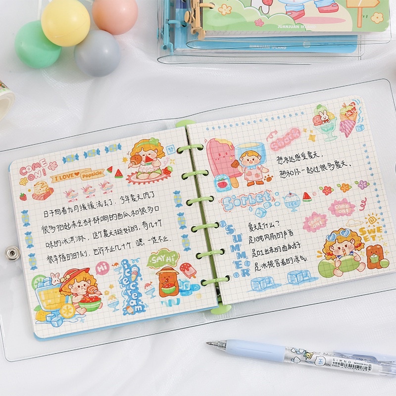 Sổ Còng Vuông Sổ Tay Bullet Journal Ruột Caro Bìa Cô Bé Dễ Thương Nhiều Màu Mẫu Mới 2022