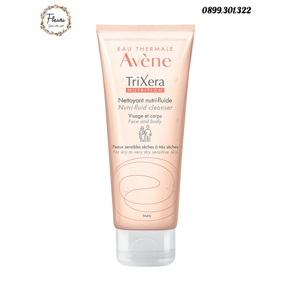 Gel rửa mặt và tắm cho da khô nhạy cảm Avène TriXera Nutrition Cleanser 100ml