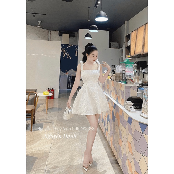 Mẫu Mới Thiết Kế -- Đầm Gấm Xốp Hai Dây Có Mút Có Lót Quần Hợp Thời Trang UP