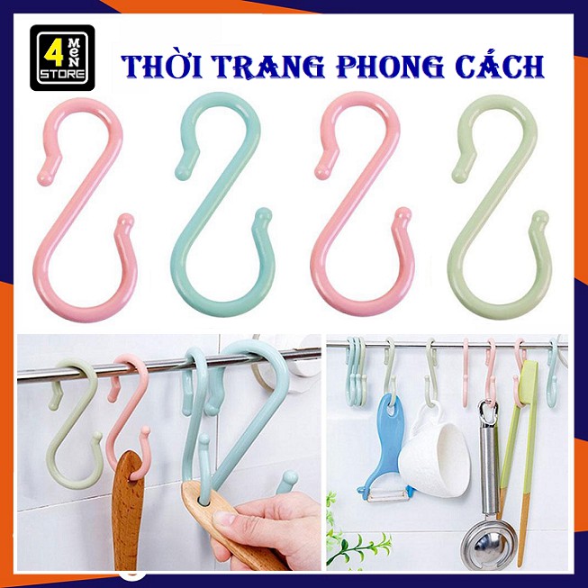 Bộ 8 Móc Treo Đồ Chữ S Tiện Dụng - Sét 8 Móc Chữ S Nhựa Cao Cấp Treo Quần Áo - Treo Đồ Đạc - Treo Hàng Đa Năng ⚡