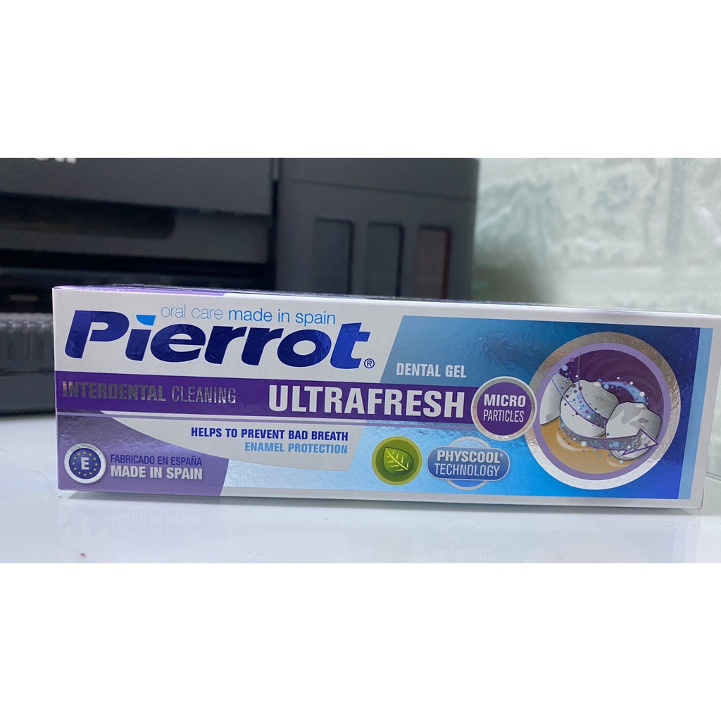 Gel đánh răng Pierrot trắng sáng, thơm mát sảng khoái.Tuýp 75ml.5512