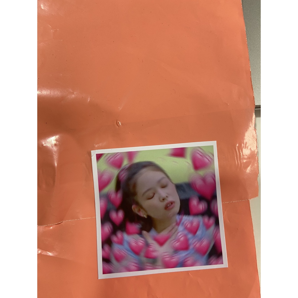 Sticker gói hàng JENNIE BLACKPINK meme trái tim đáng yêu