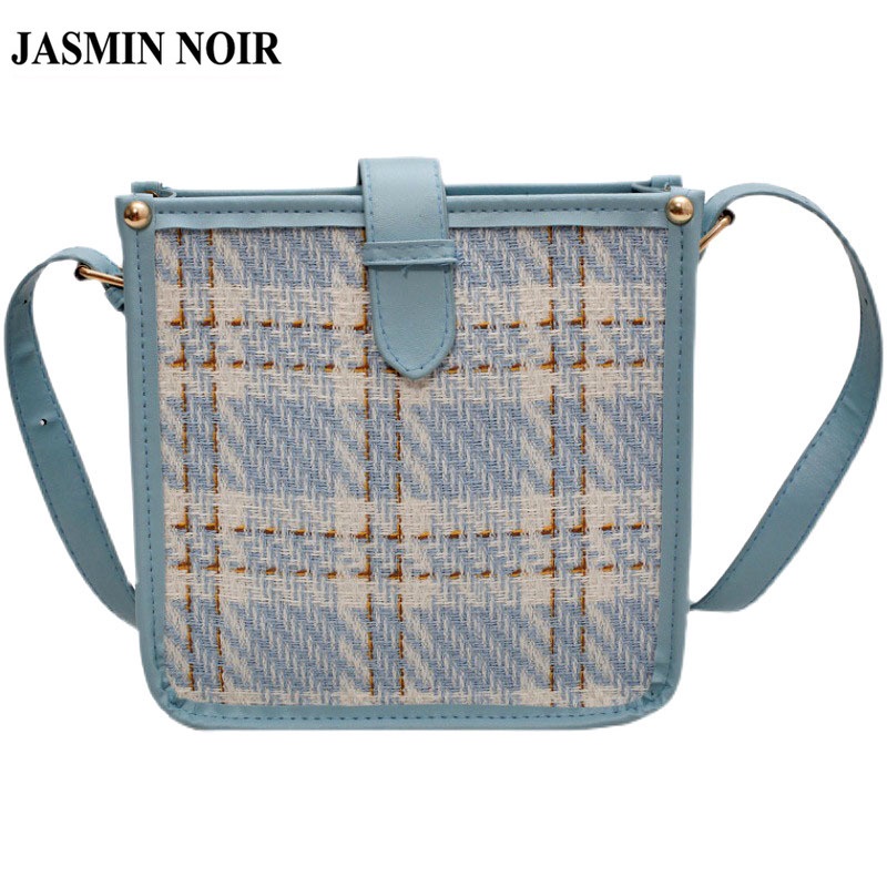 Túi xách vải canvas JASMIN NOIR dáng vuông đơn giản nhỏ xinh cho nữ