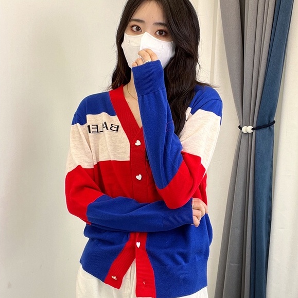 Áo khoác cardigan ZHELIHANGFEI dệt kim tay dài cổ chữ V dáng rộng kiểu dáng ngọt ngào cho nữ