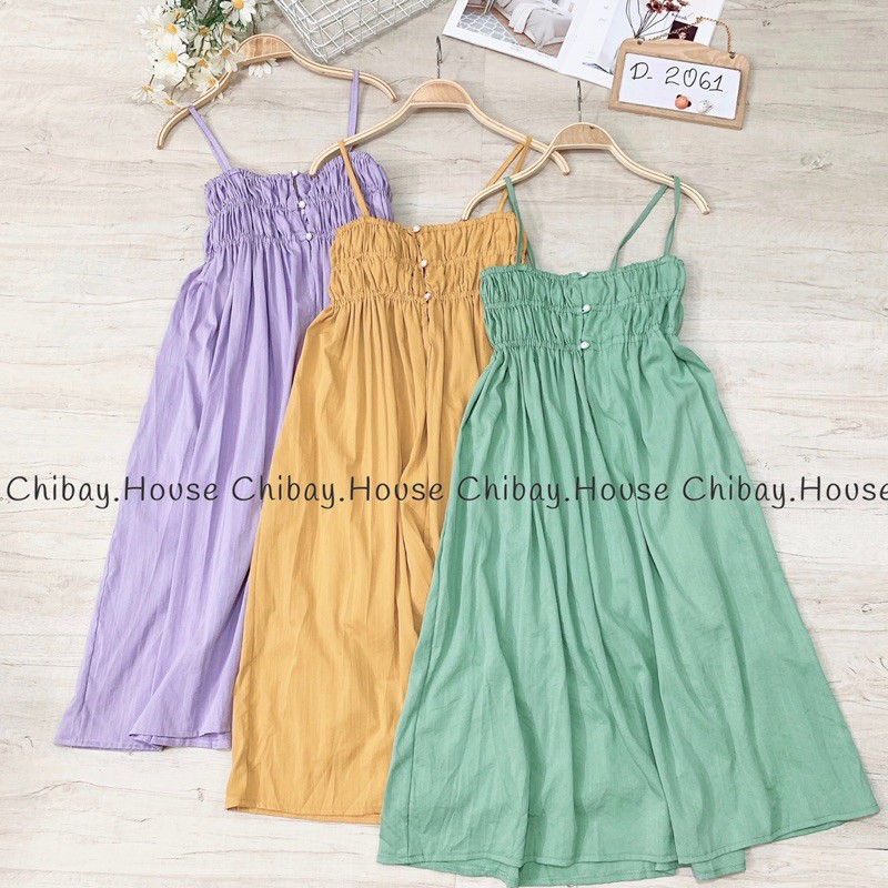 Đầm maxi hai dây ( hình thật, đổi trả nếu không giống hình )