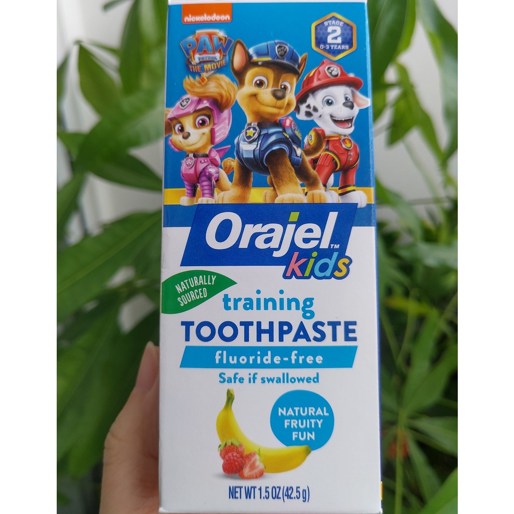 Kem đánh răng nuốt được Orajel Training Toothpaste 42.5g cho bé từ 0 tới 36 tháng