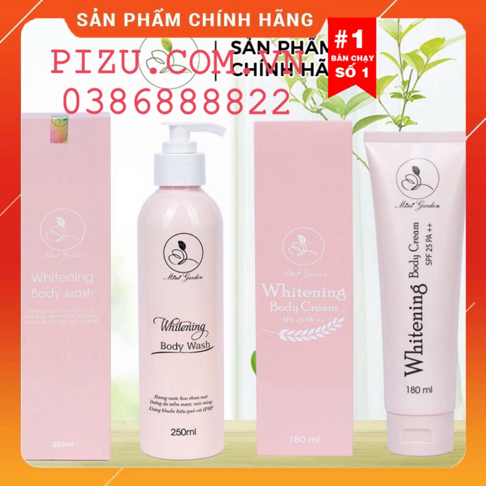 Combo sữa tắm men bia Minigarden & kem body men bia Minigarden size to