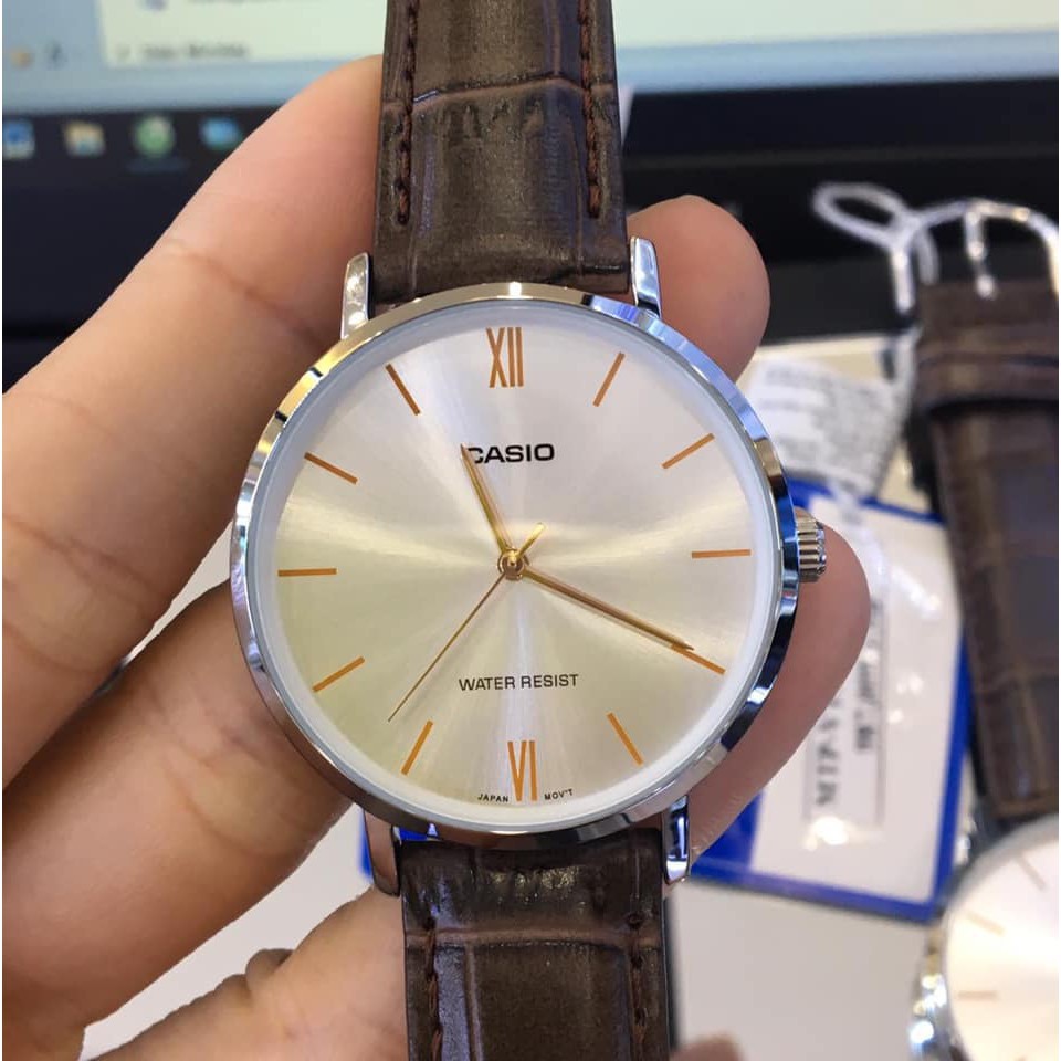 Đồng hồ nam dây da Casio Anh Khuê MTP-VT01