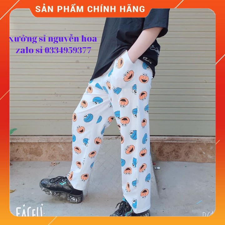 Quần Hoạt Hình Elmo unisex chất liệu thun cotton siêu mát, mịn cực chất, siêu hot năm 2020 (có video thật)