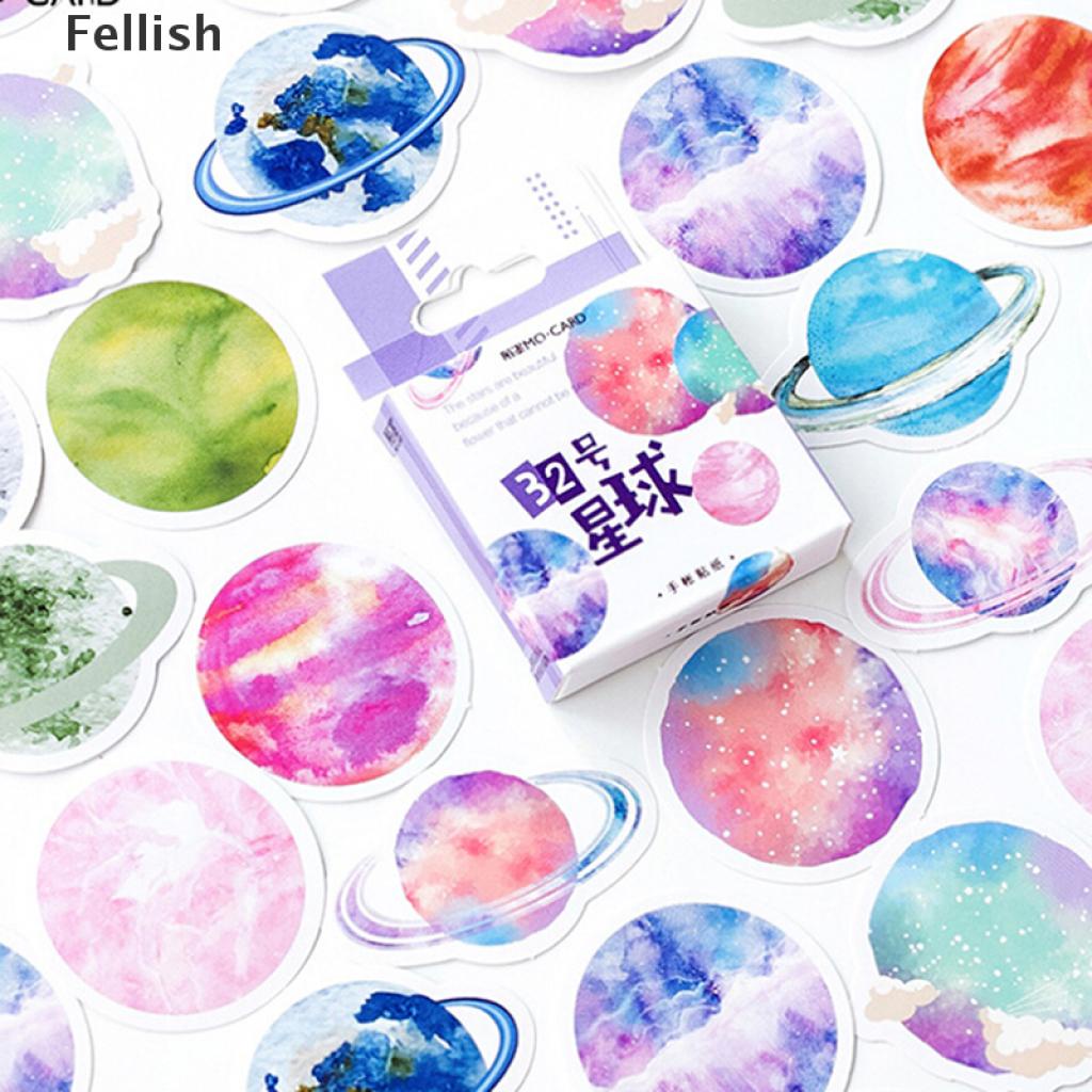 [Fellish] 45Pcs/box beautiful planet stickers scrapbooking diary DIY notebook decor 436VN