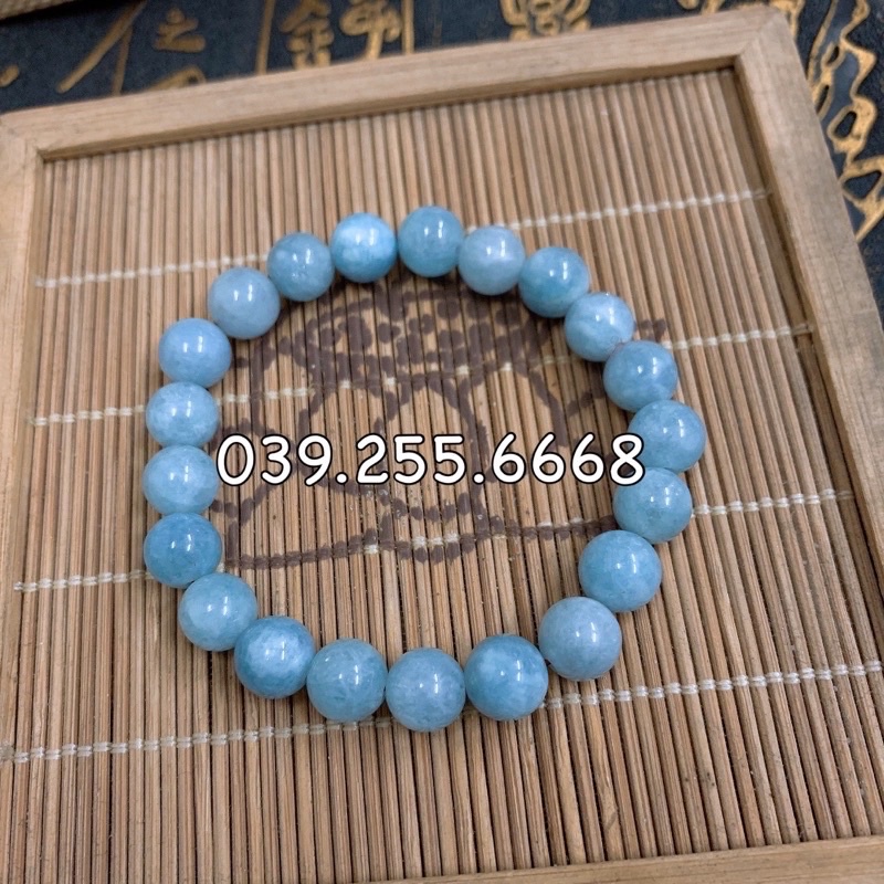Vòng Đá Aquamarine Kết Hợp Lu Thống khảm vàng