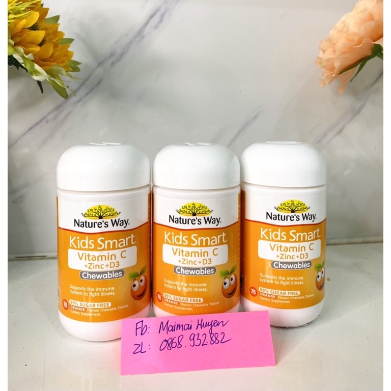 Viên ngậm Vitamin C+Kẽm+D3 Nature way