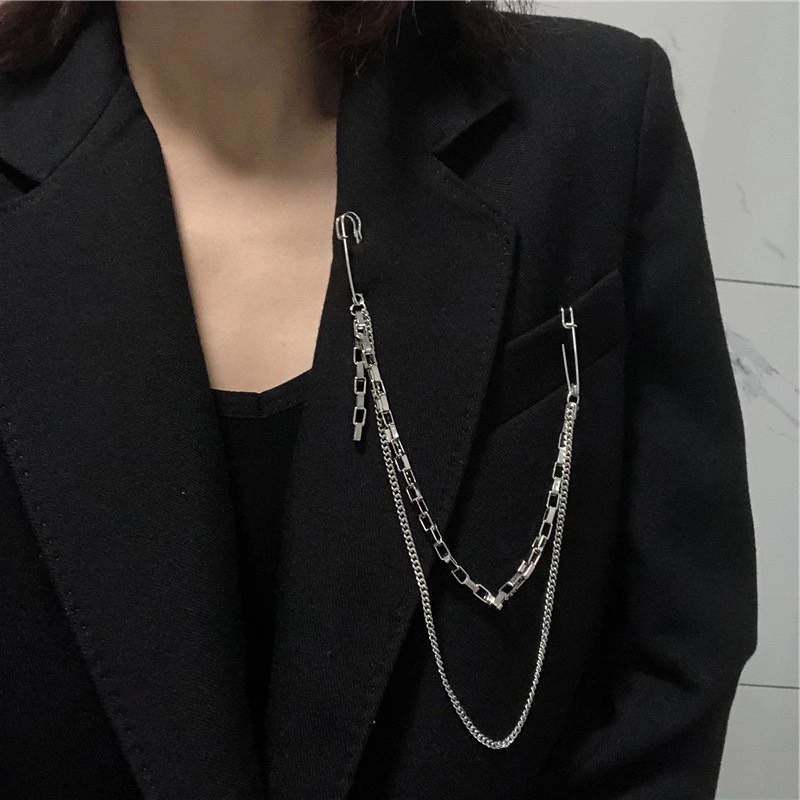 Ghim cài áo quần đa năng chain xích rơi trang trí Ghim cài đôi trang trí quần áo túi xách