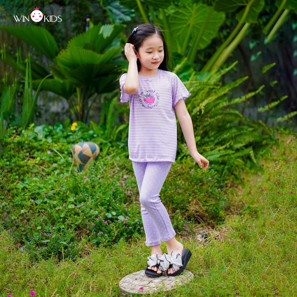 Set bé gái quần legging áo thun tím Thời trang trẻ em Winkids - SP000592 3 tuổi đến 10 tuổi