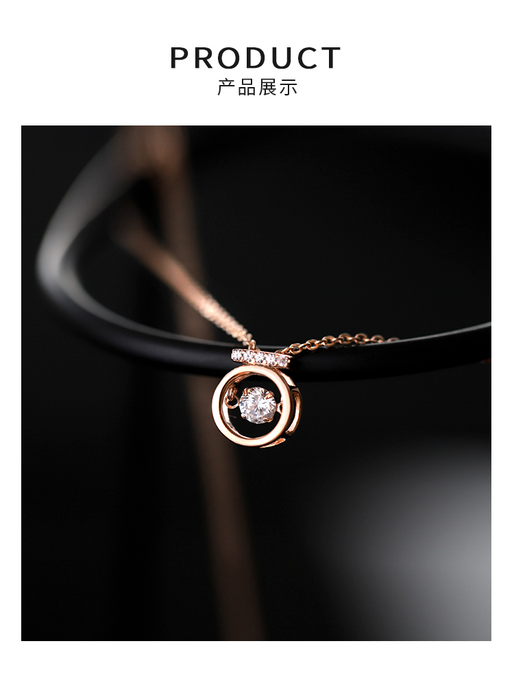 Korean style simple design heart pendant necklace