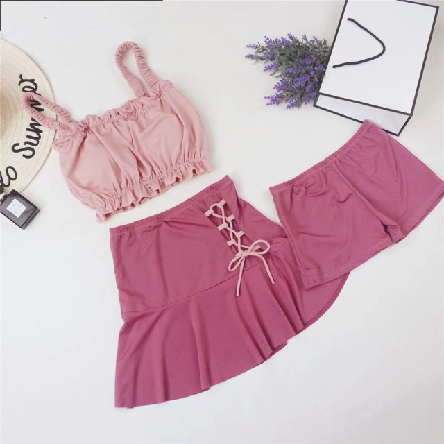 (hàng sale săn) sét bikini kèm quần 3 món