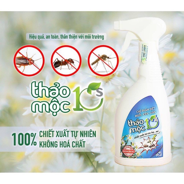 Diệt côn trùng chiết xuất từ thiên nhiên AN TOÀN VÀ VÔ HẠI - Thảo mộc 10s