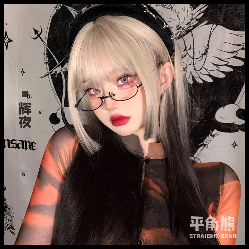 [Sẵn] Wig/Tóc giả nguyên đầu Ombre vàng đen mái Hime siêu đẹp - teen/lolita BHT043 [Miu Cosplay]