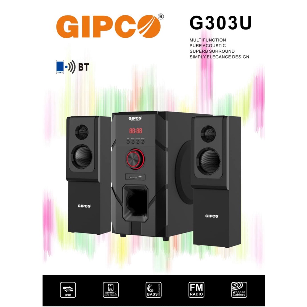 Bộ Loa Vi Tính GIPCO G303U (2.1) Hi-Fi