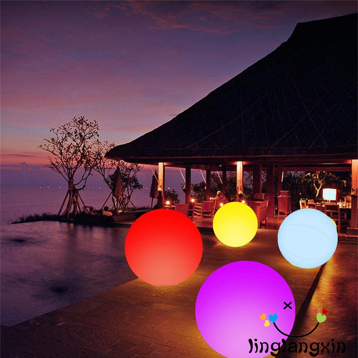 H-C★LED Beach Ball, Inflatable Luminous Ball with Remote Control for Outdoor Pool Beach Party, White