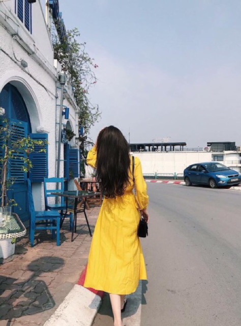 Đầm Vàng kèm dây buộc eo
