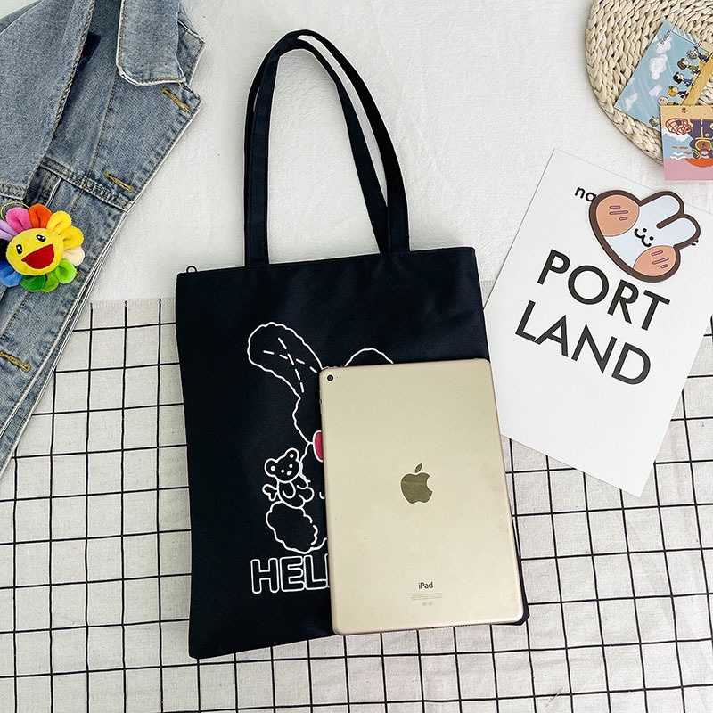 Túi Đeo Vai Bằng Vải Canvas Kích Thước Lớn Mẫu Mới Năm 2021 Phong Cách Harajuku Hàn Quốc Cho Nữ