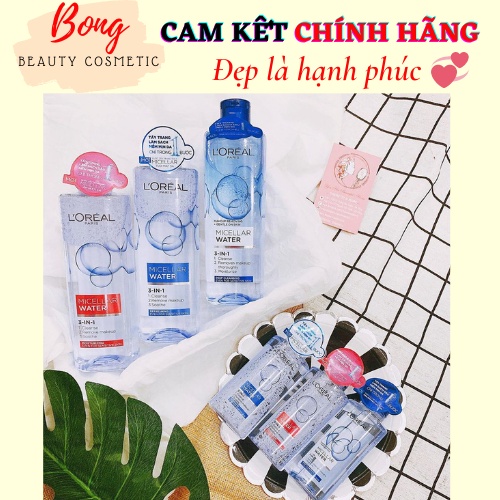 Nước tẩy trang Loreal- L'Oreal Paris 3-in-1 Micellar Water 400 ml