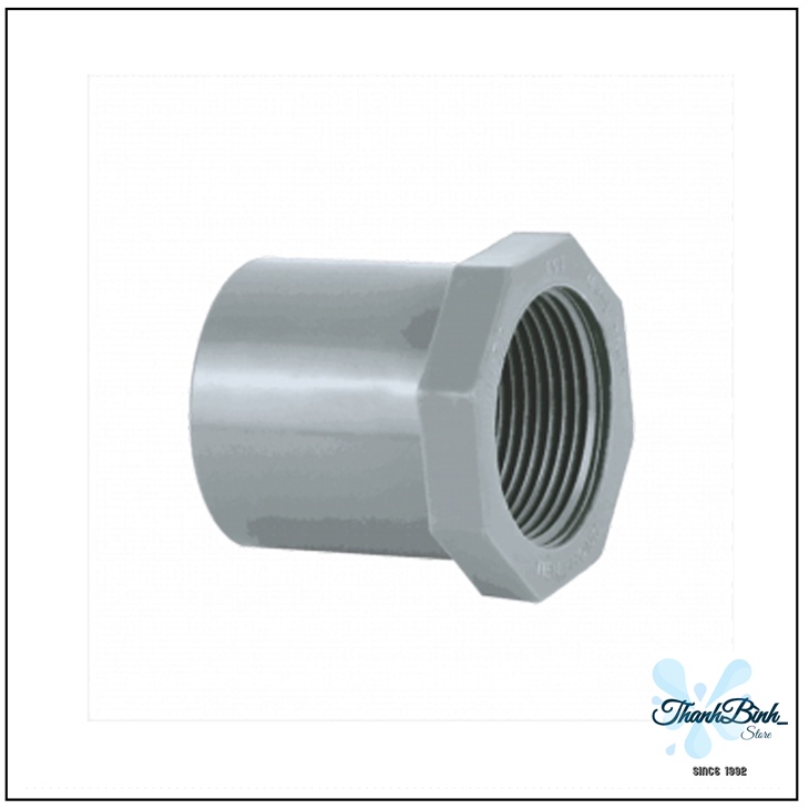 Măng Sông Ren Trong/ Nối Thẳng Ren Trong Pvc Phi 21/ 27 /34/ 42/ 48 Mm