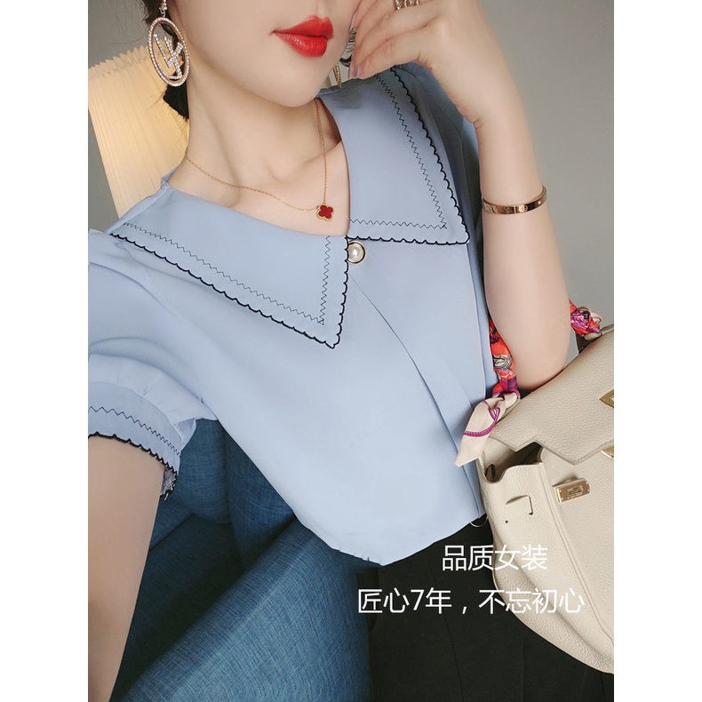 Áo Sơ Mi Chiffon Tay Ngắn Thời Trang Mùa Hè Cho Nữ