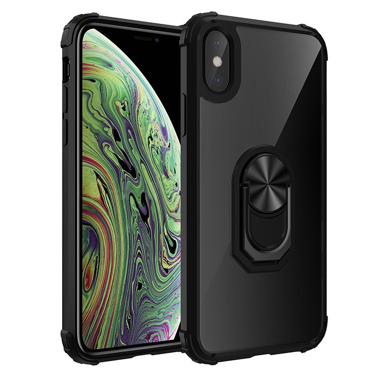 Ốp điện thoại trong suốt dạng giáp có vòng đỡ nhẫn nam châm thích hợp cho iPhone 6 6s 7 8 Plus Se 2020 X Xs Xs Max XR