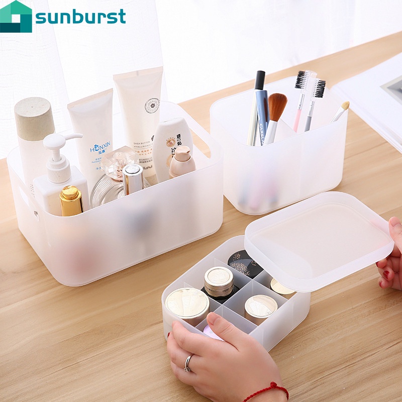 Hộp đựng mỹ phẩm/ trang sức trong suốt có nắp đa năng tùy chọn kích thước