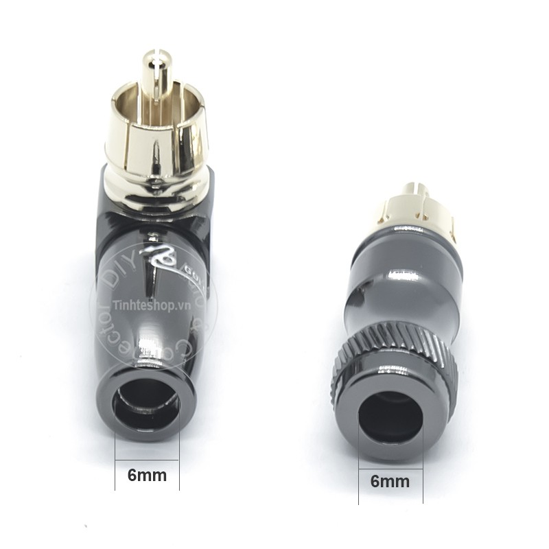 1 cặp - Đầu hàn cổng bông sen Audio Video Coaxial SPDIF AV RCA thẳng và bẻ góc GoldSnake