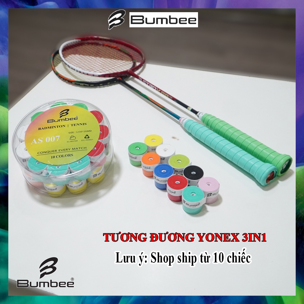 Quấn cán vợt cầu lông chất lượng tương đương Yonex 3in1, BUMBE AS007