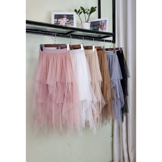 Chân váy ren lưới tá lả 3 tầng, mix đồ cực xinh, là hàng Quảng Châu loại 1, diện full 4 mùa, ảnh thật.