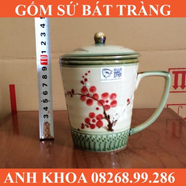 Cốc sứ có nắp đậy Bát Tràng - Gốm sứ Bát Tràng Anh Khoa