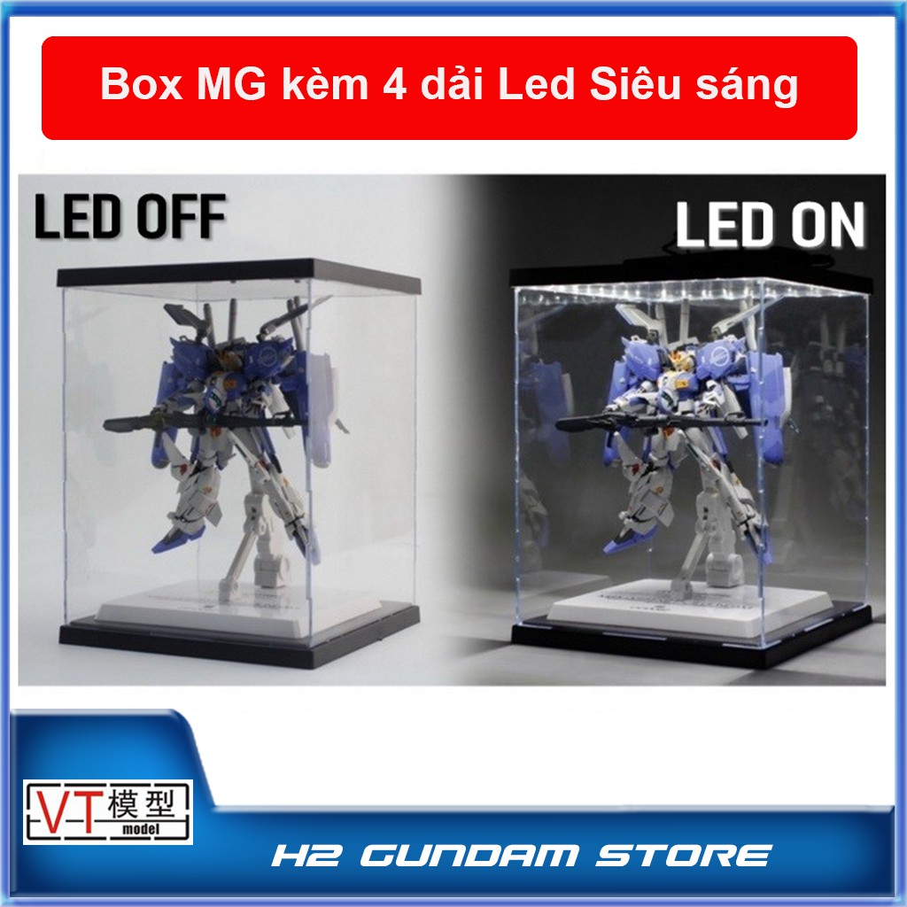 Hộp Mica trưng bày cho Gundam - MG (Có led)