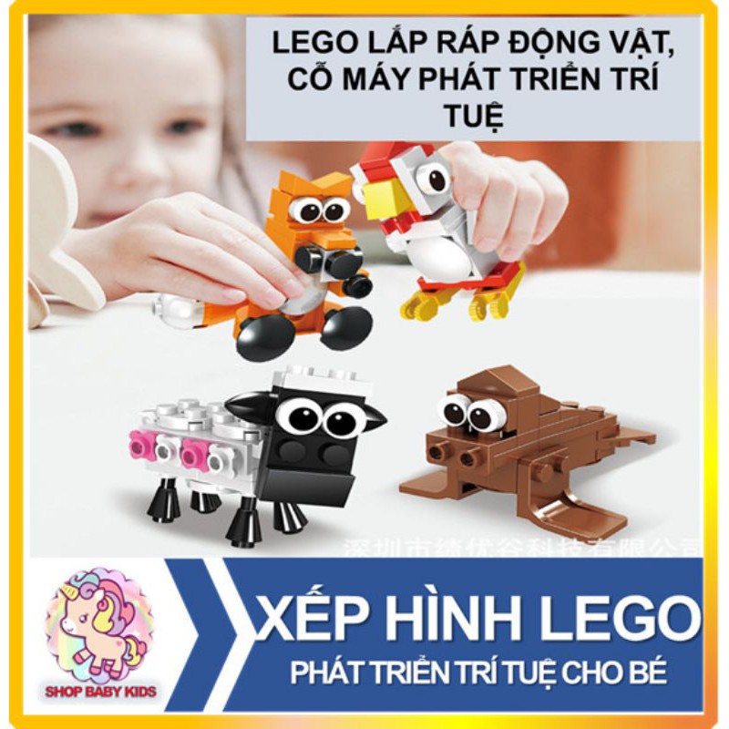 Xếp Lắp Ráp Lego Con Vật lắp ráp mô hình xe, đồ chơi lắp ráp lego