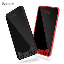 Sạc dự phòng kiêm không dây 2 trong 1 có màn hiển thị LCD in hình mèo 10.000 Mah của Baseus