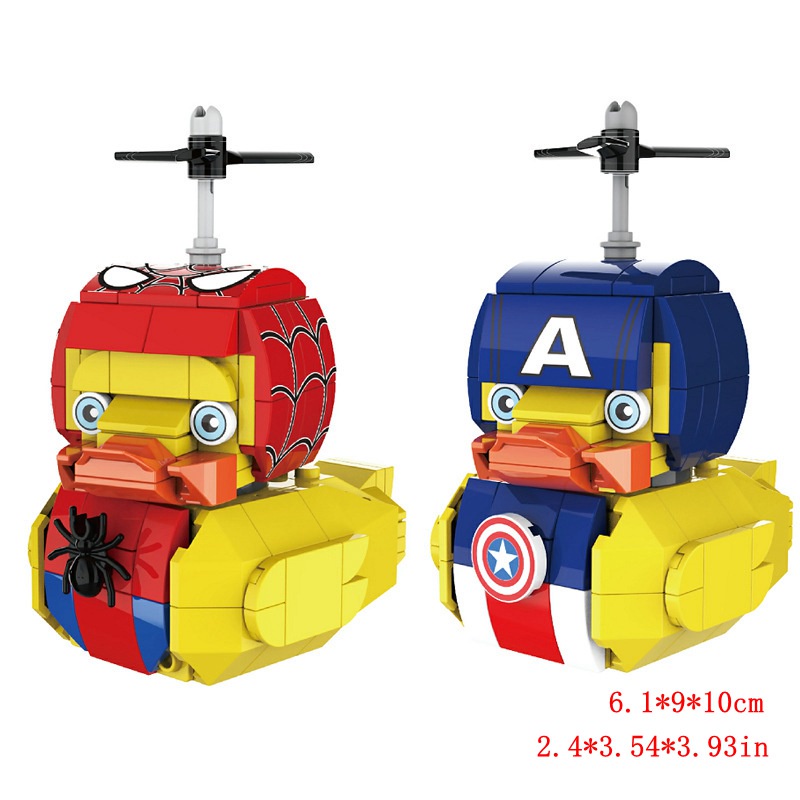 moc Lego Marvel series Avengers Spider-Man Captain America mô hình con vịt hạt nhỏ lắp ráp khối xây dựng đồ chơi cho trẻ em