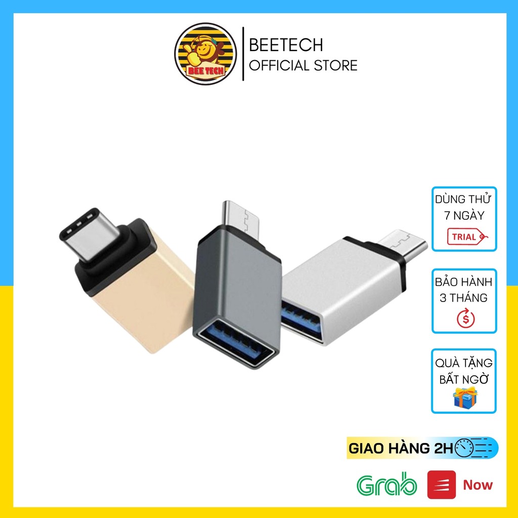 USB OTG chân Type C, Cổng chuyển USB cho điện thoại, laptop chân Type C - Beetech