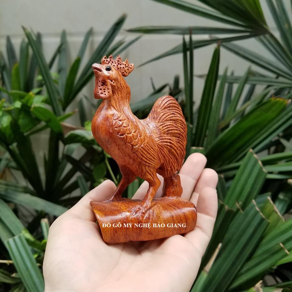 [GIA RE] Tượng con gà gỗ hương cao 12 cm (mẫu mới)
