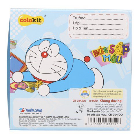 Bút Sáp màu Doraemon CR-C04/DO- 10 màu( hàng quà tặng)