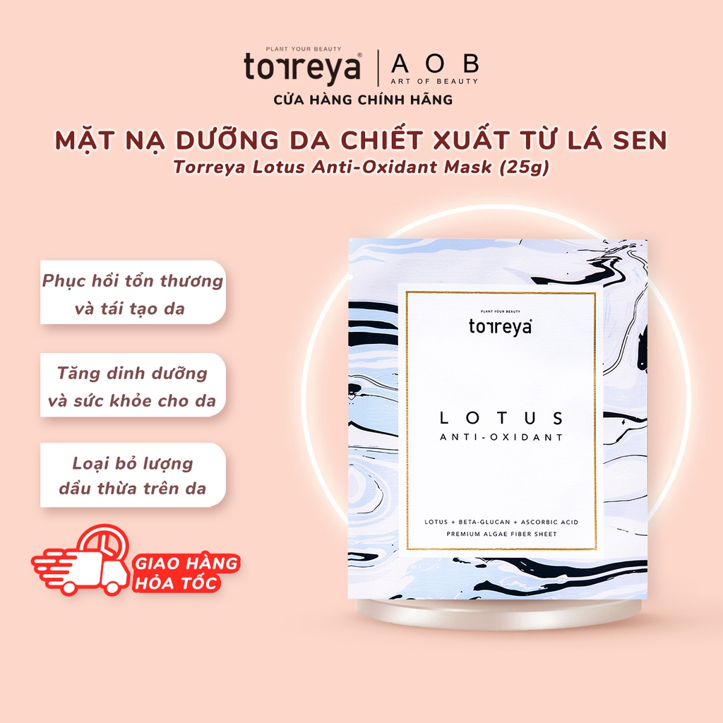 Mặt nạ dưỡng da Torreya Lotus Anti-Oxidant Mask, chiết xuất từ lá sen (25gr)