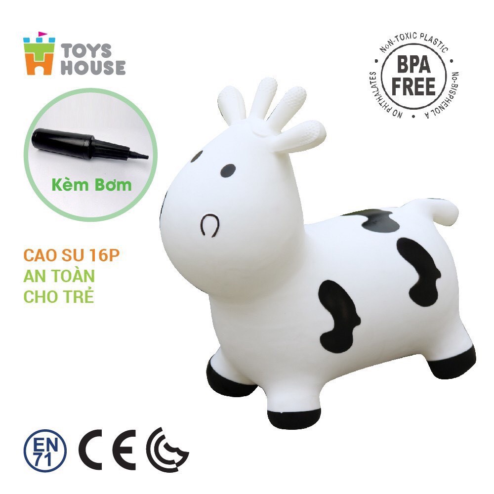 Thú nhún trẻ em hình bò sữa Toyshouse - Đồ chơi vận động cho bé