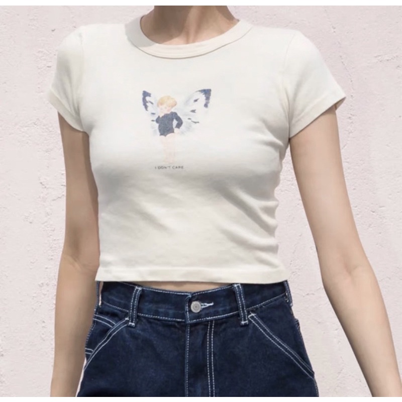 Brandy Melville Áo croptop cánh thiên thần