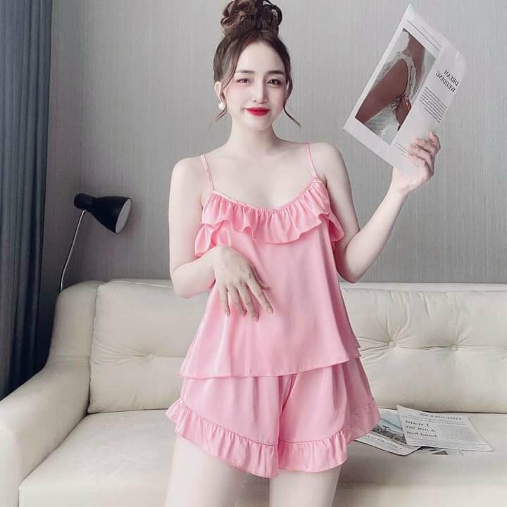 ❤️Giá sỉ❤️❤️Đồ ngủ phối bèo dễ thương 💥💥Đồ ngủ sexy 2 dây, bèo cổ, bèo lai quần siêu xinh. | BigBuy360 - bigbuy360.vn