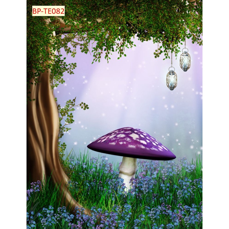 Tranh Dán Tường Phòng Trẻ Em CHỦ ĐỀ CÂY NẤM 3D