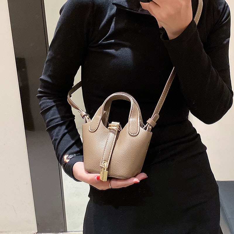 Giỏ Đeo Chéo Mini Có Khóa Phong Cách Ins Thu Đông Cho Bé Gái